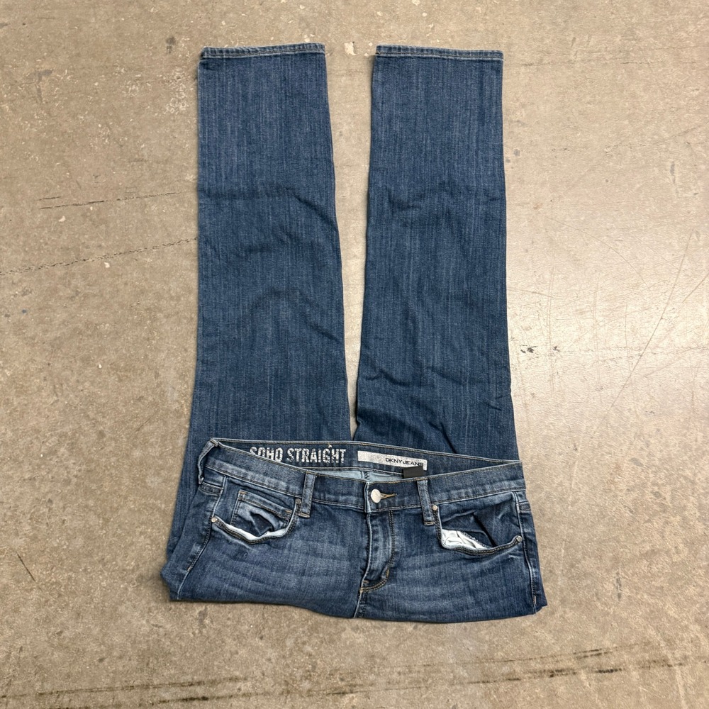 DKNY Jeans Womens 4P Soho Straight Leg Medium Wash Blue Denim Jeans